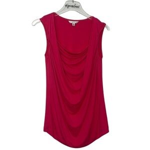 CAbi Sleeveless Draped Pink Petunia Knit Top